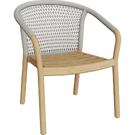Perspective view of Kaia Outdoor Dining Chair, Blonde