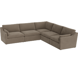 Perspective view of Adelina 123 5 Piece Modular Sectional, Mocha