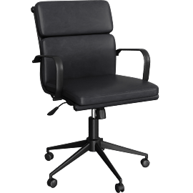 Perspective view of Moby Black II Low Back Office Chair With Wheels