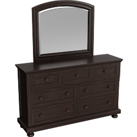 Perspective view of Brenna 7-Drawer Dresser with Mirror