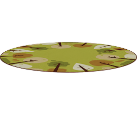 Perspective view of TRANQUIL TREES, ROUND 6', GREEN