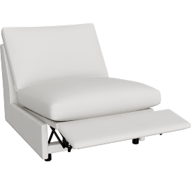 Perspective view of Kipton Armless Recliner (extended)