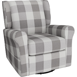 Perspective view of Patil Swivel Chair W Glider Gray Fabric