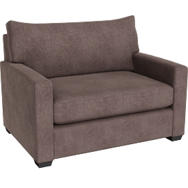 Perspective view of Aramis II 53 Twin Sleeper Chair With Memory Foam Mattress, Grey