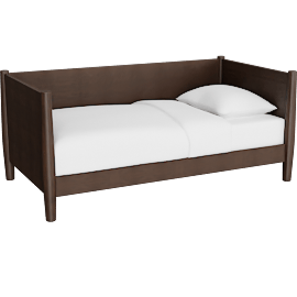 Perspective view of Springbrook Walnut Twin Wood Daybed