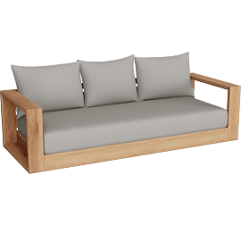 Perspective view of Neroli Outdoor 3 Seater Sofa, Grey