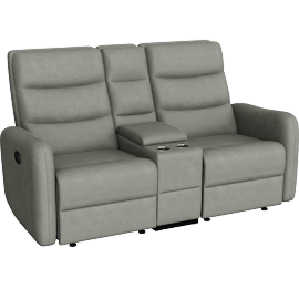 Perspective view of Casimir Green Fabric 71 Manual Reclining Console Loveseat