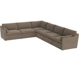 Perspective view of Adelina 163 6 Piece Modular Sectional, Mocha