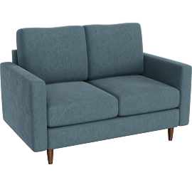 Perspective view of Bradley II 57 Loveseat, Denim
