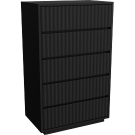 Perspective view of Sury Black 5 Drawer Chest