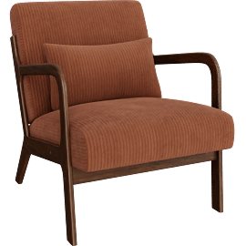 Perspective view of Langston Accent Chair, Orange