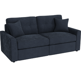 Perspective view of Premier Dark Blue 2 Piece Infinite Modular Loveseat