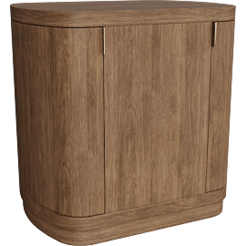 Perspective view of Parallel 18 Wide 1-Door Wood End Table, Storage, Door, Shelf