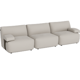 Perspective view of Monceau 3-Seater Sofa Beige