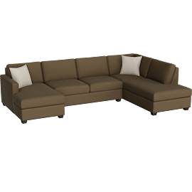 Perspective view of Reggie Olive Green 3 Piece Sectional With Left Arm Facing Chaise & Right Arm Facing Corner Chaise