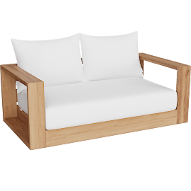 Perspective view of Neroli Outdoor 2 Seater Sofa, White
