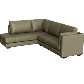 Perspective view of Cillian Olive Green 115 2 Piece Sectional With Left Arm Facing Corner Bumper Chaise