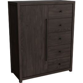 Perspective view of Sawyer Black Walnut Wardrobe