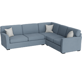 Perspective view of Cypress Flared Arm Foam Modular 2 Piece 108 Sectional With Left Arm Facing Condo Sofa