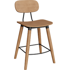 Perspective view of Vesta Walnut 26 Counter Height Stool