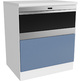Perspective view of Sektion Kitchen Base Cabinet with Microwave