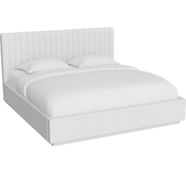 Perspective view of Kyland King Channel Tufted Upholstered Platform Bed
