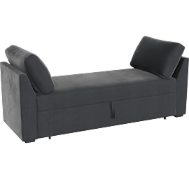 Perspective view of Bonaterra II 87 Convertible Futon Chaise Lounge, Gun Metal