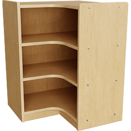 Perspective view of 3-Shelf Corner Cabinet