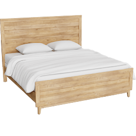 Perspective view of Ranier Natural King Panel Bed