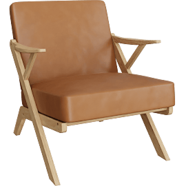 Perspective view of Lewiston Brown Accent Chair