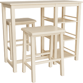 Perspective view of Naissa Buttermilk 3 Piece Counter Height Set For 2