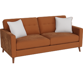 Perspective view of Yuna Sofa, Terracotta