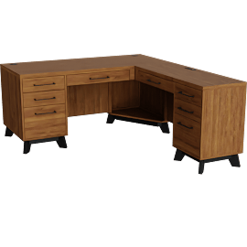 Perspective view of Avie L-Shaped Desk