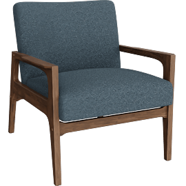 Perspective view of Derick II Accent Chair, Blue