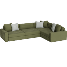 Perspective view of Cocoon 140 4 Piece Modular Sectional