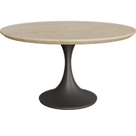 Perspective view of Outdoor 54" Round Dining Table with Launette Base