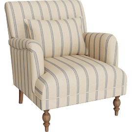 Perspective view of Amanda Linen/Blue Accent Chair