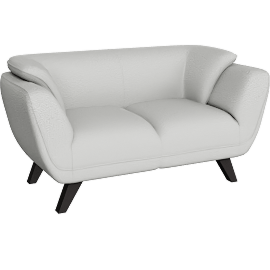 Perspective view of Tasneem Light Grey Boucle Loveseat