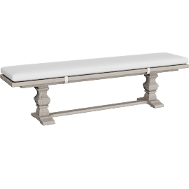Perspective view of Hamptons 80" Outdoor Dining Bench with Cushion
