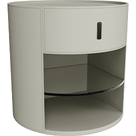 Perspective view of Sable Nightstand Off White Leather