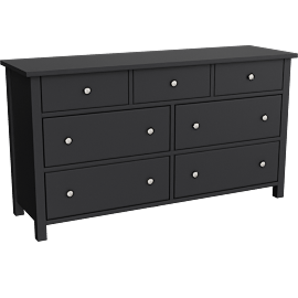 Perspective view of Felipe Black 7 Drawer Dresser