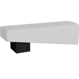 Perspective view of Alyssia Grey Upholstered Bedroom Bench With Black Wood Leg, Entryway