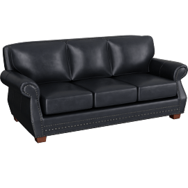 Perspective view of Jules Black Sofa