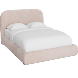 Perspective view of Aurora II Cloud Corduroy Full Upholstered Platform Bed W/ Storage