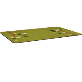 Perspective view of KIDSoft Branching Out Rug, Green, Rectangle 6' x 9'