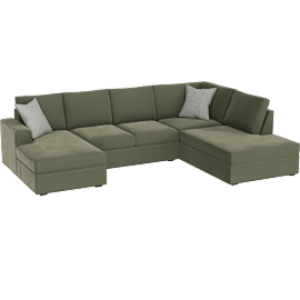 Perspective view of Bonaterra II Forest Green 127 2 Piece Sectional With Left Arm Facing Sleeper Sofa Chaise & Right Arm Facing Corner Chaise