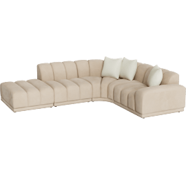 Perspective view of Blossom Modular 4 Piece Sectional With Right Arm Facing Chair