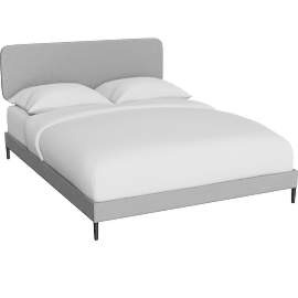 Perspective view of Marley Queen Upholstered Platform Bed With Headboard
