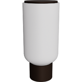 Perspective view of Arpeggio lamp 6 diam, 13.5h, Carbon