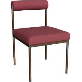 Perspective view of Mellow Burgundy Dining Chair